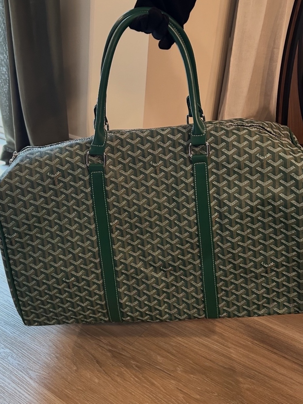 Green Duffle Travel Bag - Pre-Owned Weekend Bag OS